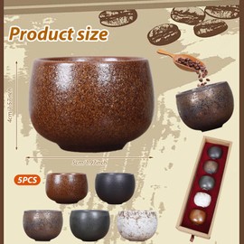 Espresso Cups, Set of 5, 50 ml Espresso Cups Set, Thick-Walled Ceramic Espresso Cups, Stoneware Cups for Espresso, Mocha, Macchiato, Tea, Perfect Gift for Men and Women