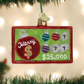 Old World Christmas Merry Ticket Glass Blown Ornaments for Christmas Tree
