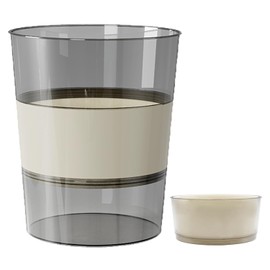 Zhongren 2.64 Gal Small Trash Can Clear Foldable Plastic Wastebasket Paper Basket Garbage Container Bin Round for Bathroom Bedroom Kitchen Offices Cafe Camping Laundry Room (White)