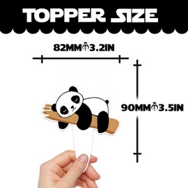 24pcs Panda Dessert Cupcake Topper Pick for Cute Animal Theme Decor Baby Shower Boys Girls Happy Birthday Party Decorations Supplies