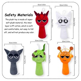 Sprunkis Plushs, 20 cm Sprunki Plush, Sprunkis Plush Toy, Sprunkis Plush Toy, Plush Sprunkis Gifts for Children Adults, Sprunkis Plush Doll Birthday Gift (B)