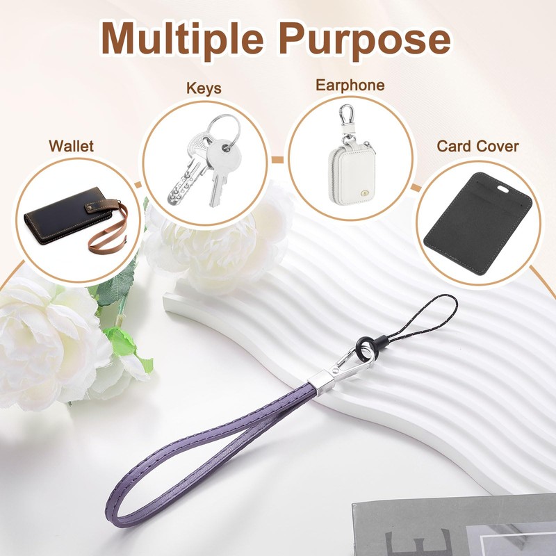sourcing map Smooth Leather Wristlet Strap, Prevent Drop Wrist Lanyard