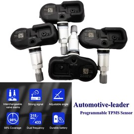 Automotive-leader 4 sensores de presión de neumáticos 42607-30060 42607-06020 315 Mhz TPMS Sensor de repuesto para Lexus ES NX RX, Avalon Camry Corolla Highlander Mirai Prius RAV4 Yaris