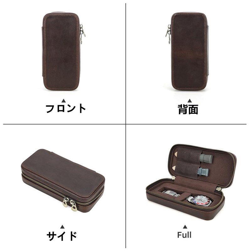 Contact's family Single Genuine Leather Single Watch Organizer Strap Case
