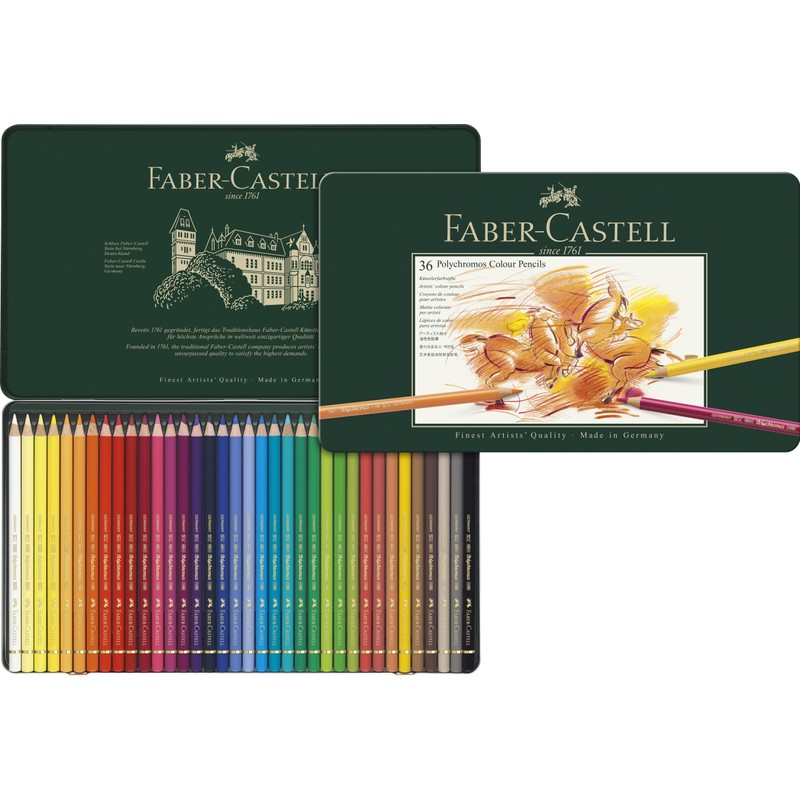 Faber-Castell - Polychromos colour pencil, tin of 36 (110036)
