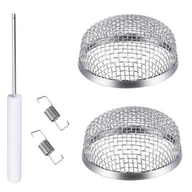 DACIRTY 2 PCS RV Furnace Vent Screen, 2.8 inch Diameter 0.3 inch Grid Stainless Steel Water Heater Vent Cover Kit, Retrofit Replacement Tool Fits Most RVs (Silver)