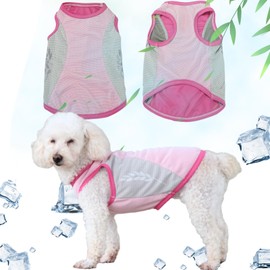 Runmeihe Dog Cooling Vest, Safe Dog Coat with Reflective Strip, Breathable Mesh Dog Clothes for Summer, Light Weight Cooling Dog Jacket