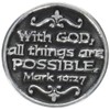 Cathedral Art, Silver, (Abbey & CA Gift) God Pocket Token,