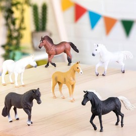 Terra by Battat – 6 Pieces 6-Inch Horse Toys – Realistic Mustang Figurines – Plastic Animal Figures – Collectible Gift for 3+ Years – Party Decorations & Play Sets