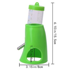 Litewoo 2 in 1 Hamster Water Bottle, Automatic Drinker and Cabin Fits Syrian Dwarf Hamster Mouse Gerbil Mice Chinchilla Small Animal (Green)