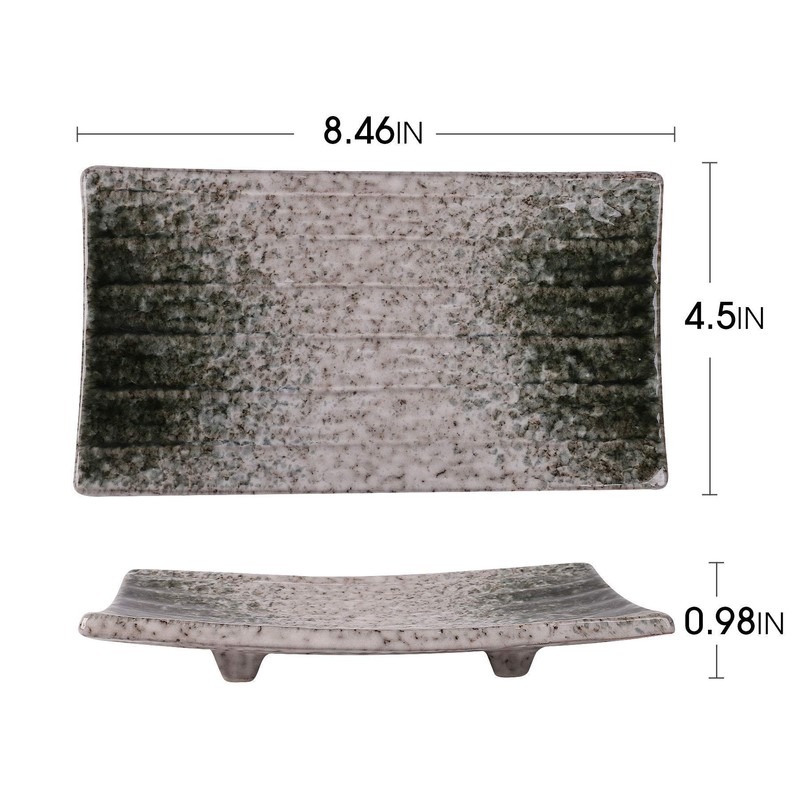 Uaral Japanese Sushi Plates,8.5inch Ceramic Sushi Plate,Sashimi Plate For Restaurant