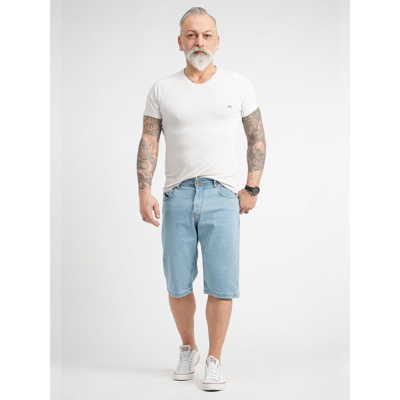 Rock Creek M82 Men's Stretch Denim Shorts, Light Blue-rc2425