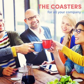 Destination Vinyl ltd Great Coasters (Set of 4) Round - BW - Indian Mandala Boho Yoga Drink Glossy Coasters/Tabletop Protection for Any Table Type #37939