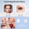 Travel Magnifying Makeup Mirror with Lights 1X/10X, Rechargeable Double Sided