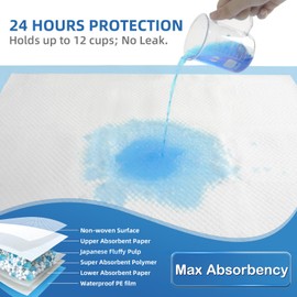 SOFYFINE Bed Pads NO Adhesive Strip 30"x36" Thicken Elderly Adults Incontinence Underpads Disposable,Heavy Duty Absorbent Chucks Waterproof,XL Extra Large Puppy Pee Training Pad[25 Pads]