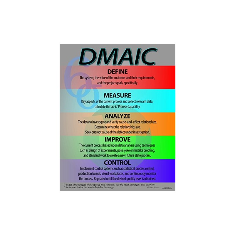 DMAIC 6 Sigma Poster 22" X 28", Made in The