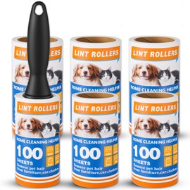 Lint Roller for Pet Hair Extra Sticky - Reusable Fur Remover for Clothes, Furniture, Laundry, Car Seats | Heavy Duty Pet Hair Remover with 600 Adhesive Sheets (6 Pack)