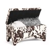Adeco 29.8 inch Fabric Storage Ottoman Bench Footstool,Nailhead Trim Upholstered