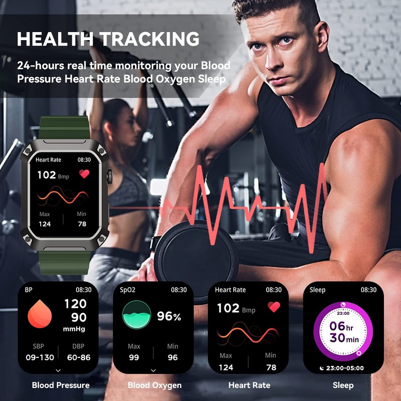 Njord Gear - Reloj inteligente militar para hombre, con Bluetooth,