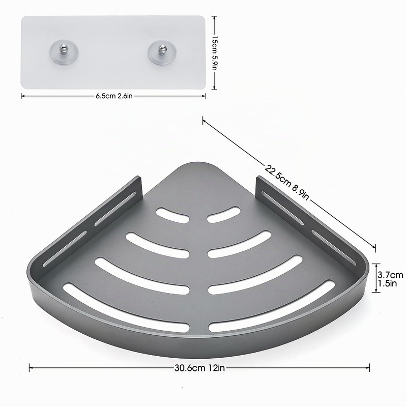 FIISAYL Shower Shelf No Drilling Shower Shelf Corner Bathroom Organiser