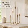 Gold 5 Arm Candelabra Candle Holder, Metal Taper Candle Stand