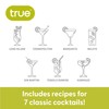 True Glass Cocktail Shaker with 7 Classic Recipes and Measurements