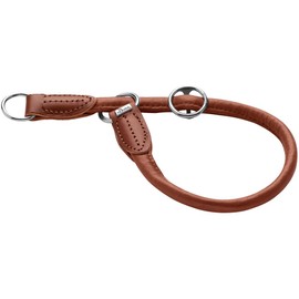 HUNTER Round & Soft Canadian UP Dressage Collar, Colour: Cognac, Soft, Supple Leather, Stitched Round-Stitted, Gentle on Fur, Sustainable, Made in Germany, Size: M