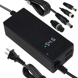 54.6V 2A Battery Charger 48V Charger Power Supply Adapter for 48v Li-ion Battery Pack, HD Display of Current Charging Voltage, Multiple Security Protection and Smart Shut-Off Charging