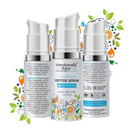 Intentionally Bare Collagen Peptide Serum with MCT Oil and Hyaluronic Acid - Keto for Your Face - Firming Brightening Anti Aging Facial Serum - Collagen Serum for Fine Lines - All Skin Types - 1oz