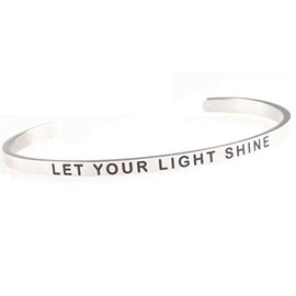 Jude Jewelers Pulsera apilable de acero inoxidable con mantra, regalo de graduación, Metal