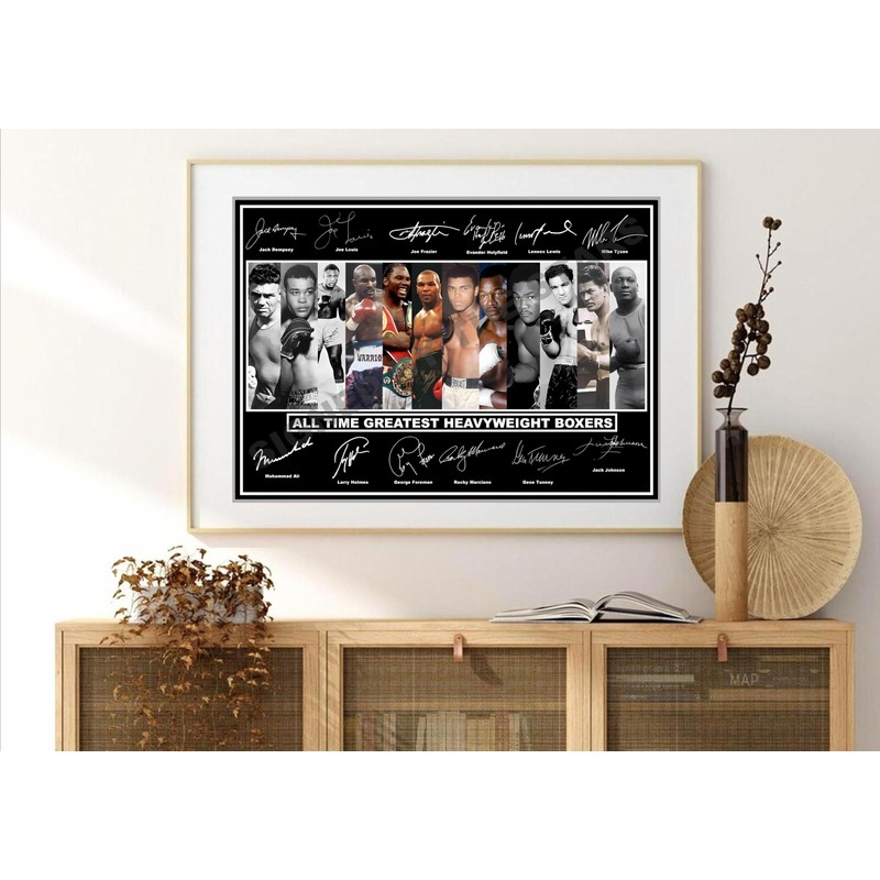 Stunning Quality All Time Greatest Heavyweight boxers Signed/Autographed Print. Boxing