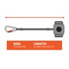 Ergodyne Squids 3002 Retractable Tool Lanyard with Locking Carabiner, Straps