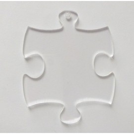 10 piezas de rompecabezas en blanco acrílico transparente llavero etiquetas de boda fecha de ahorro, acrílico transparente forma de corte láser, 3.0", 1