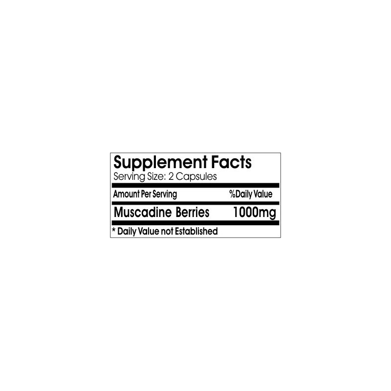 Muscadine Berries 1000mg // 200 Capsules // Pure // by