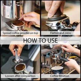 2 PackEspresso Machine Parts 51mm Double Layer Stainless Steel Coffee Filter Basket, Pressurized Espresso portafilter Basket for portafilter Coffee Machines, Durable Espresso Accessories