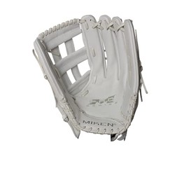Miken PRO Series Fielding Glove 15 Inch, White, Right Throw (Worn on Left Hand)