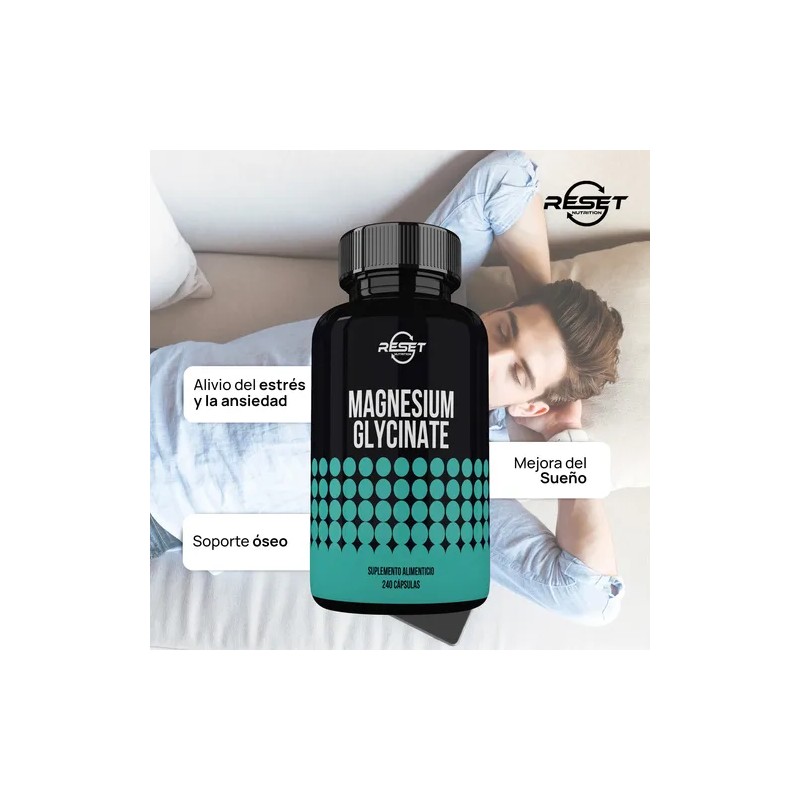 Reset Nutrition Glicinato Magnesio 400mg Estrés 240cáp