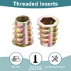 sourcing map 40Pcs Threaded Inserts, M10-1.5x20 Zinc Alloy Hex-Flanged Nut