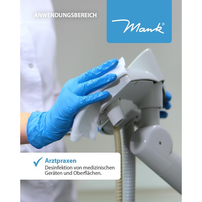 Mank GmbH Cleaning Cloths M-Wipes Made of Spunlace White Fleece