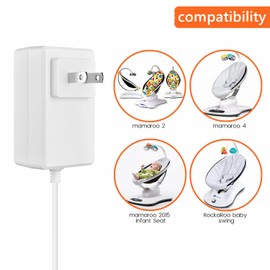 Cable de alimentación de 6 pies para 4moms mamaRoo 4, cargador de 12 V 3 A para RockaRoo Baby Swing, enchufe de carga de repuesto para mamaroo 2015 baby seat bouncer