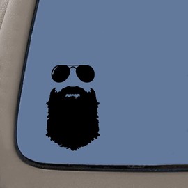 CMI DD061 Man Beard Decal Sticker | 6-Inches by 3.8-Inches | Premium Quality Black Vinyl