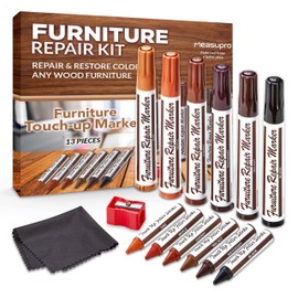 Wood Scratch Repair Kit Markers - Set of 13 - Scratch & Stain Markers, Furniture Repair Pens for Touch-Up on Wood Furniture, Tables, Desks, Bedposts - Carpenter's Essential Toolkit