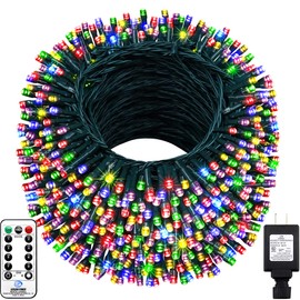 KNONEW Outdoor Christmas Lights 1000 LED 403ft String Lights 8 Modes & Timer Fairy Light Plug in Waterproof LED String Lights for Xmas Yard Tree Wedding Party Holiday Decorations (Multicolor)