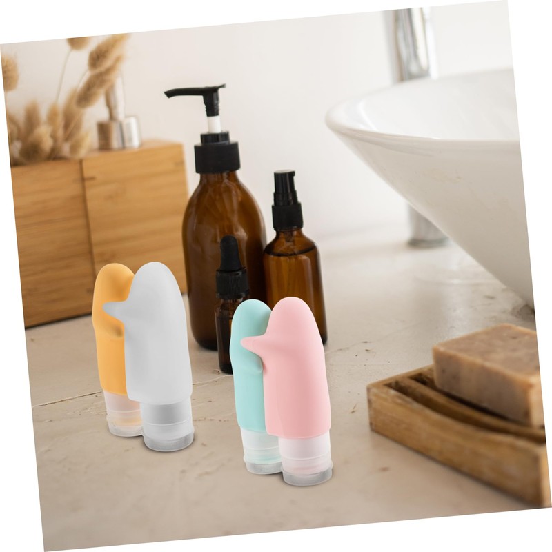 Baluue 4pcs Travel Refillable Toiletry Bottles Leak Travel Shampoo Containers