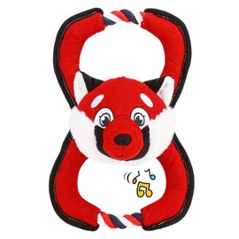GAOMON Squeaky Dog Toys, Durable Plush Chew Toys in Fox Shape, Interactive Tug of War Toy for Small and Medium Dogs