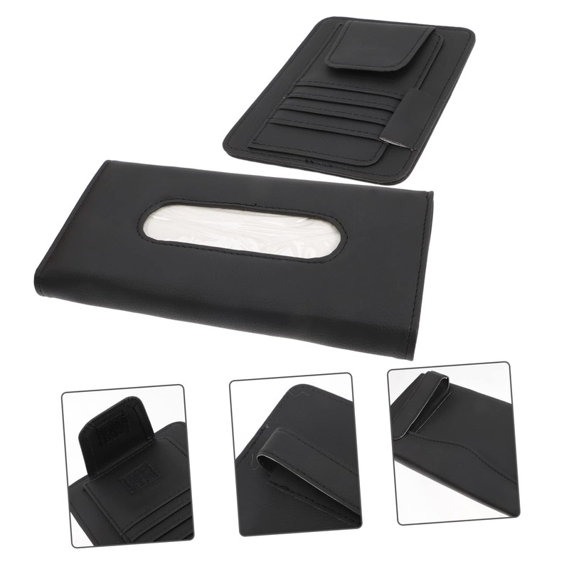 Outanaya 1Set Car Tissue Holder Premium Leather Napkin Holder for