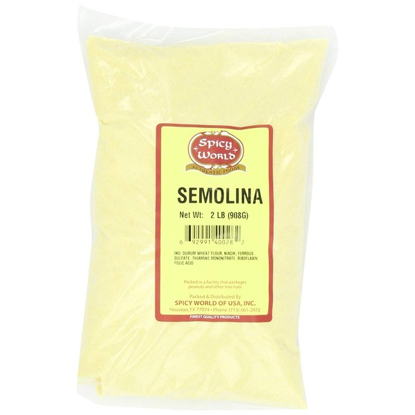 Semolina Flour 2 LB (Pack of 6) - Premium USA Grown Semolina Flour for Pizza, Pasta Flour, Bread - Fine Ground, Bulk Yellow Flour For Pizza Peel, Nigerian Recipes