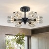 peskoe 16.9" Industrial Black Semi Flush Mount Ceiling Light Fixture,