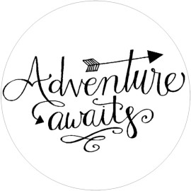 Kiwi Gifts Adventure Awaits - Circle Sticker Decal 3" x 3" - Wanderlust Travel
