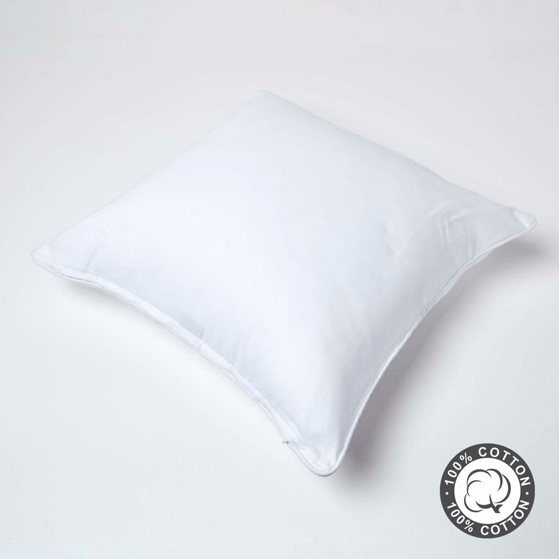 HOMESCAPES - 100% Cotton Plain White Large Cushion Cover -